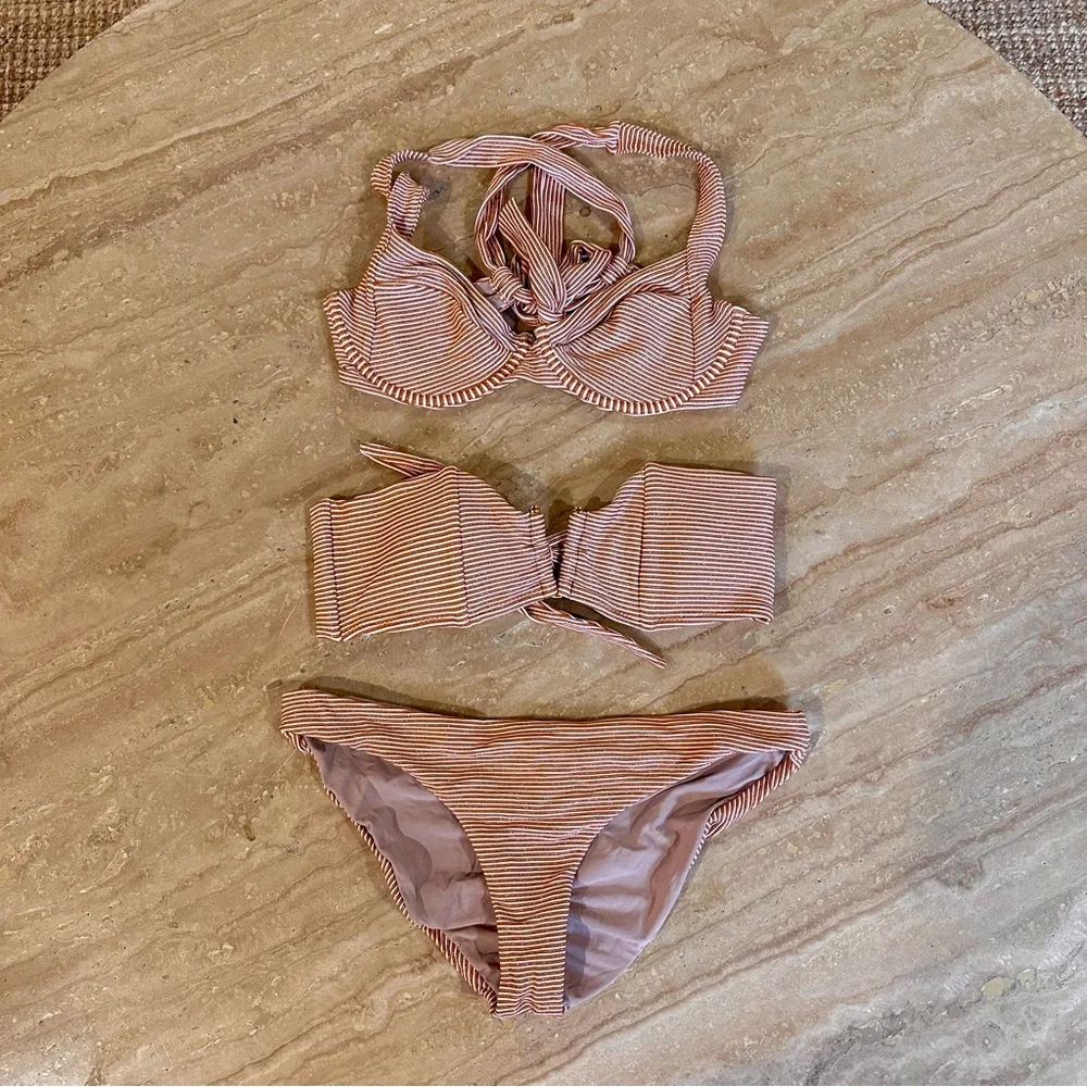 PQ Swim Blush Striped Bikini Set